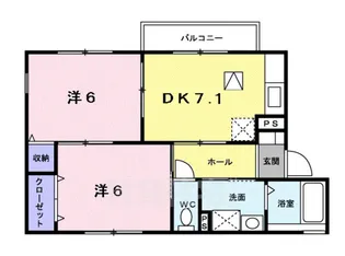パレ・シャルム精華【1階】の間取り