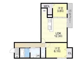 Palais Poire B棟【1階】の間取り