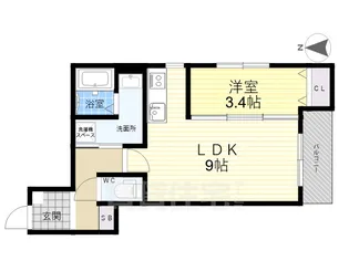 コスモクレスト新石切【3階】の間取り