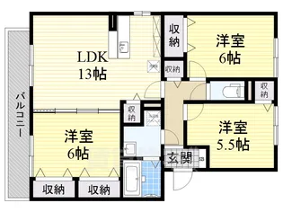 アピテ高安【3階】の間取り
