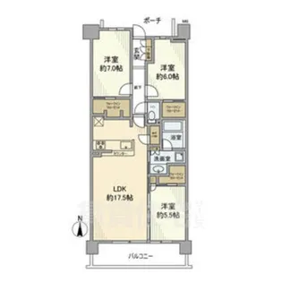 メガシティテラス 2棟【2階】の間取り