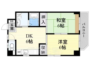 山田ハイツ【4階】の間取り