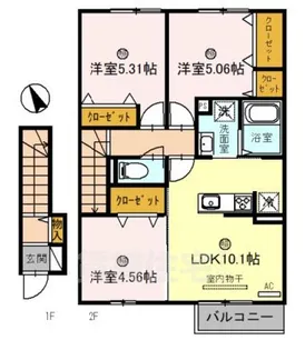ノーブル萩【2階】の間取り