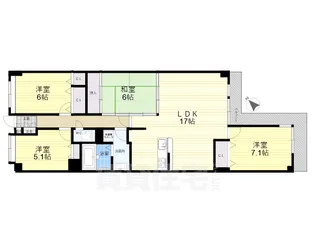 アドリーム石切山手【6階】の間取り