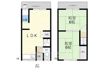 大阪府東大阪市出雲井町【一戸建】の間取り