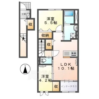 ブライテージ南道穂【2階】の間取り