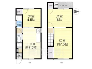 大阪府東大阪市横小路町1丁目【一戸建】の間取り
