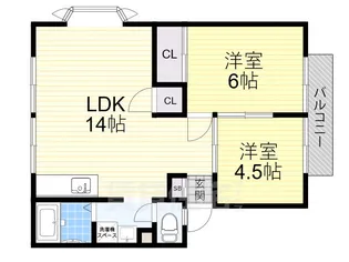 サンライズ曽根西ハイツ【2階】の間取り