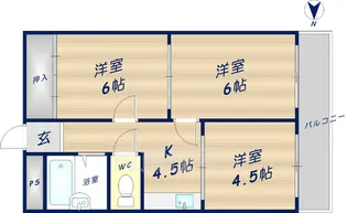 枚岡グリーンヒルズ【3階】の間取り