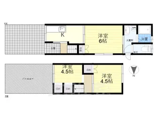 大阪府東大阪市鳥居町【一戸建】の間取り