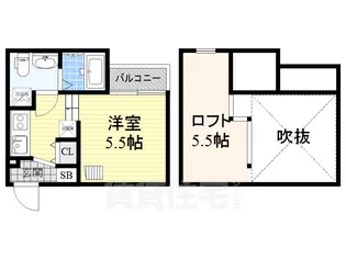 大阪府堺市堺区北清水町1丁【アパート】の間取り