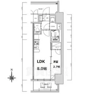 S-RESIDENCE亀島駅前ascent【5階】の間取り