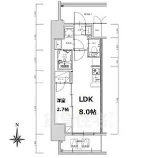 S-RESIDENCE亀島駅前ascent【13階】の間取り