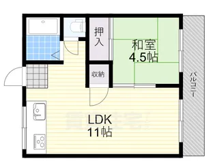 1LDKの間取り画像
