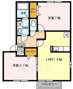 大阪府豊中市城山町3丁目【アパート】の間取り