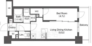 バウスステージ大濠【8階】の間取り