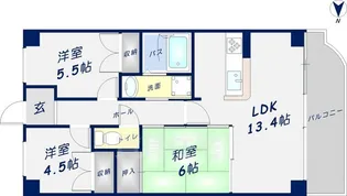 ディオフェルティ石切【7階】の間取り