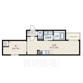 1LDKの間取り画像