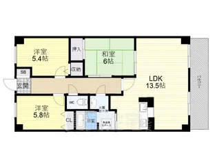 シェルプール壱番館【5階】の間取り