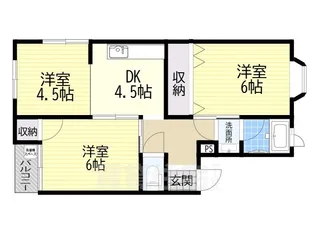 小津浜ハイツ【3D号室】の間取り