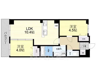 アベニュー瓢箪山【3階】の間取り