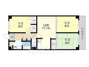野中北スカイハイツ【509号室】の間取り