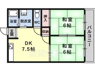 マンションさつき【2階】の間取り