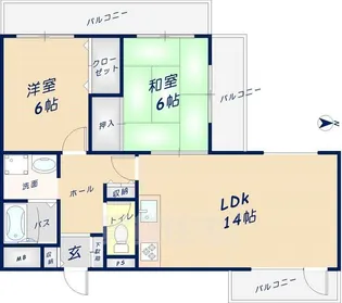 ルルド今米【4階】の間取り