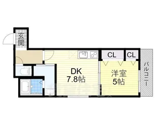 フジパレス田辺Ⅲ番館【1階】の間取り