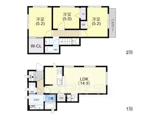 兵庫県神戸市兵庫区矢部町【一戸建】の間取り