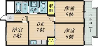 第二高山ハイツ【5階】の間取り