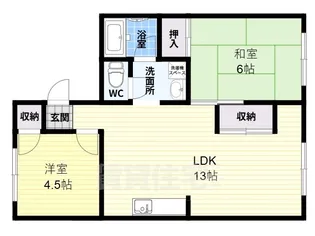 2LDKの間取り画像