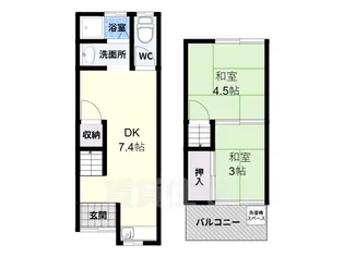 大阪府松原市河合1丁目【テラスハウス】の間取り