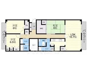 ビクトリアコート夙川【6階】の間取り