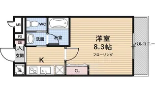 メルヴェイユ四条【1階】の間取り