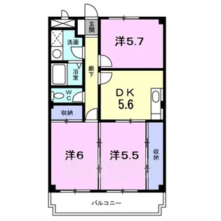 グリーンパレス雲梯【4階】の間取り