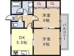 ラピスハイツ【1階】の間取り