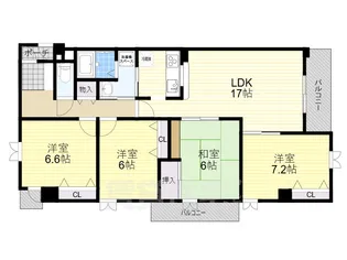 シティーコート富雄【2階】の間取り