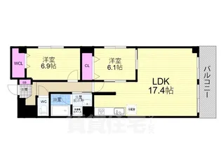 2LDKの間取り画像