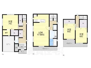 大阪府高槻市津之江町3丁目【一戸建】の間取り