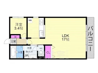 カローレ御所南【4階】の間取り