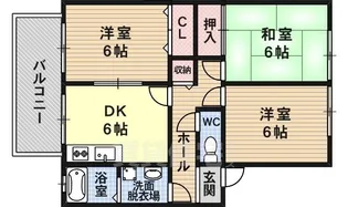 クレスト羽曳野2B棟【1階】の間取り