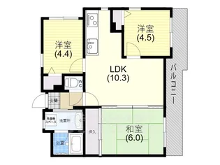 ワコーレプラージュ須磨【3階】の間取り