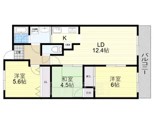 大阪府吹田市佐井寺1丁目【マンション】の間取り