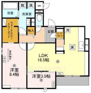 クラシスト千里丘上【1階】の間取り