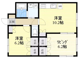 サンハイツホリウチ南七松【1階】の間取り