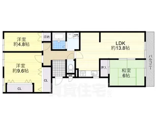 奈良ハイツ1号棟【2階】の間取り