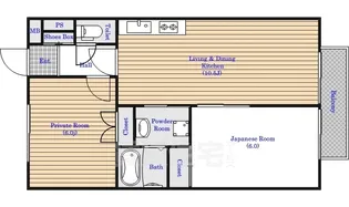 2LDKの間取り画像