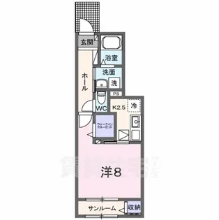 フラット・スリー【1階】の間取り