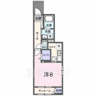 フラット・スリー【1階】の間取り